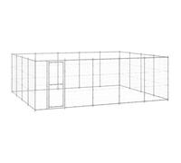 vidaXL Hondenkennel 24,2 mÂ² gegalvaniseerd staal3082319 Argent G