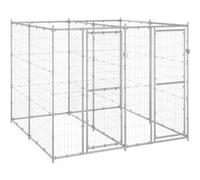 vidaXL Chenil extérieur Acier galvanisé 4,84 m² Gris G