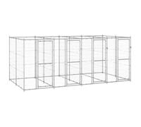 vidaXL Chenil extérieur Acier galvanisé 9,68 m²