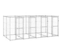 vidaXL Chenil extérieur Acier galvanisé 9,68 m² Or G