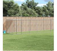 vidaXL Chenil Extérieur Acier Galvanisé avec Toit 16,94 m² Enclos Niche Cage 3082305