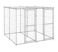 vidaXL Chenil Extérieur Acier Galvanisé avec Toit 4,84 m² Enclos Niche Cage 3082271