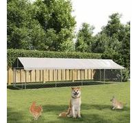 vidaXL Chenil extérieur avec toit 600x200x150 cm 171500 Gris G