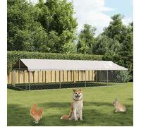 vidaXL Chenil extérieur pour chiens avec toit 400×100×150 cm