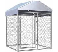 vidaXL Chenil Extérieur avec Toit Chiens 1x1x1,25m Cage Enclos Niche Jardin 144491 Gris G