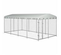 Chenil extérieur avec toit pour chiens 8 x 4 x 2 m