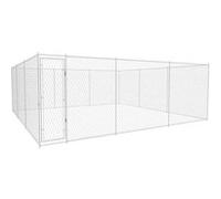 vidaXL Chenil Extérieur pour Chiens Acier 570x570x185 cm Cage Enclos Niche 145034 Blanc G