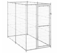 vidaXL Chenil Extérieur pour Chiens Acier Galvanisé 110x220x180 cm Enclos