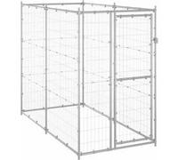 vidaXL Chenil extérieur pour chiens Acier galvanisé 110x220x180 cm Gris G