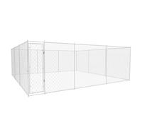 Vidaxl Chenil Extérieur Pour Chiens Acier Galvanisé 570x570x185 Cm