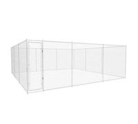 vidaXL Chenil extérieur pour chiens Acier galvanisé 570x570x185 cm