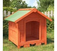 Chenil marron 65x65x61,5 cm bois de pin solide, chenil extérieur pour chiens, grand chenil pour chiens, enclos pour chiens, chenil 172273