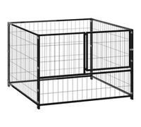 vidaXL Chenil Noir 100x100x70 cm Acier Enclos pour Chiots Cage Extérieur 150789 Noir G