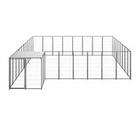 Vidaxl Chenil Noir 20,57 M² Acier