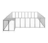 vidaXL Chenil noir 25,41 m² Acier