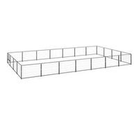 Chenil Noir 28 m² Acier Cage pour Animaux Enclos pour Chiot Extérieur vidaXL