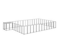 Chenil Noir 20,57 m² Acier Enclos pour Chiots Cage Chiens Extérieur vidaXL