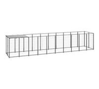 Chenil Argenté 2,42 m² Acier Enclos pour Chiots Cage Chiens Extérieur vidaXL