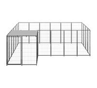 vidaXL Chenil noir 8,47 m² Acier