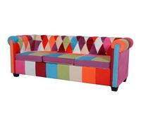 vidaXL Canapé Chesterfield 3 places Tissu
