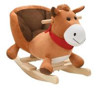 vidaXL Cheval à bascule avec dossier Peluche 60x32x50 cm Marron 80221