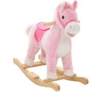 vidaXL Cheval à bascule Peluche 65 x 32 x 58 cm Rose