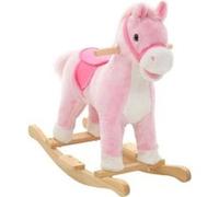 vidaXL Cheval à bascule Peluche 65 x 32 x 58 cm Rose
