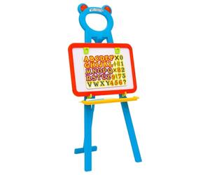 vidaXL Chevalet 2 en 1 pour Enfants avec Tableau Noir et Tableau Planche à Dessin Tableau de Jeu Magnétique Chevalet d'Apprentissage Blanc