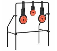 vidaXL Cible réinitialisable Noir 26 x 13 x 31 cm Acier, Expérience de tir, précision au But, Accessoires pour passionnés, améliorations de Terrain, Innovations d'entraînement