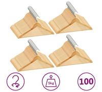 vidaXL Cintres antidérapants 100 pcs Bois dur Marron