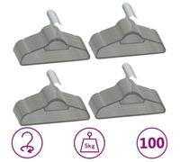 vidaXL Cintres antidérapants Velours Gris 100 pièces
