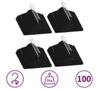 vidaXL Cintres antidérapants 100 pcs Noir Velours