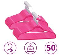 vidaXL Cintres antidérapants 50 pcs Rose Velours Rose