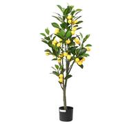vidaXL Citronnier Artificiel 136 Feuilles 120 cm Vert, Plante Artificielle, Fausse Plante de citronnier, Fausse Plante, Faux citronnier