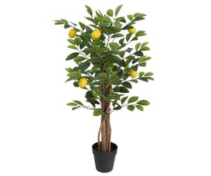 vidaXL Citronnier Artificiel avec 3 Troncs Vert 85 cm PP, Faux citronnier, citronnier Artificiel d'extérieur, Faux citronnier d'extérieur