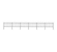 vidaXL Cl?ture de jardin avec dessus en cerceau Acier 10,2 x 1 m Noir