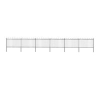 vidaXL Cl?ture de jardin avec dessus en cerceau Acier 10,2x1,2 m Noir