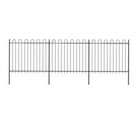 Vidaxl Cl?Ture De Jardin Avec Dessus En Cerceau Acier 5,1 X 1,5 M Noir