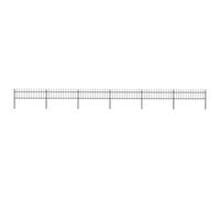 vidaXL Cl?ture de jardin avec dessus en lance Acier 10,2 x 0,6 m Noir
