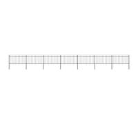 vidaXL Cl?ture de jardin avec dessus en lance Acier 11,9 x 1 m Noir