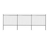 vidaXL Cl?ture de jardin avec dessus en lance Acier 5,1 x 1,5 m Noir