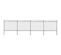 vidaXL Cl?ture de jardin avec dessus en lance Acier 6,8 x 1,5 m Noir