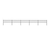 vidaXL Cl?ture de jardin avec dessus en lance Acier 8,5 x 0,6 m Noir