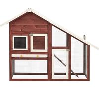 vidaXL Clapier à lapins moka et blanc 140x63x120 cm Sapin massif