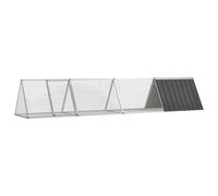 Clapier, Cage pour Lapin avec Porte à Charnière, Maison de Lapin, Enclos Animaux de Jardin Terrasse Patio, Anthracite Acier Galvanisé