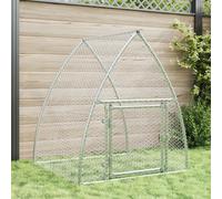 Cage à Lapin, Clapier avec Porte, l'Enclos pour Poules, Parc d'Extérieur pour Canards Petits Animaux, Argenté Acier Galvanisé