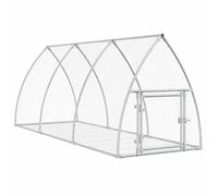 vidaXL Clapier Cage à Lapin avec Porte l'Enclos pour Poules Parc d'Extérieur pour Canards Petits Animaux Argenté Acier 3281528