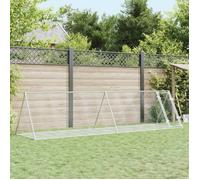 vidaXL Clapier – Cage à lapin 400x105x91 cm – Acier galvanisé argenté – Avec porte