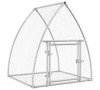 Cage à Lapin, Clapier avec Porte, l'Enclos pour Poules, Parc d'Extérieur pour Canards Petits Animaux, Argenté Acier Galvanisé