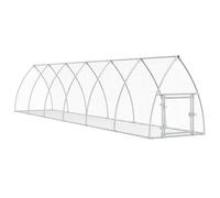 vidaXL Clapier 3281529 – Cage à lapin avec porte, enclos extérieur pour petits animaux, acier argenté